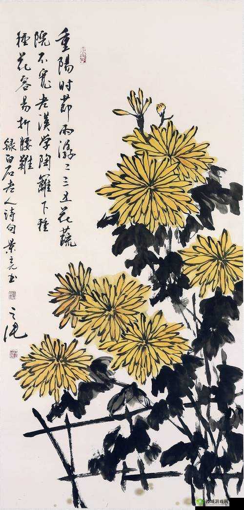 菊花放一支笔:宁静中的诗意画面